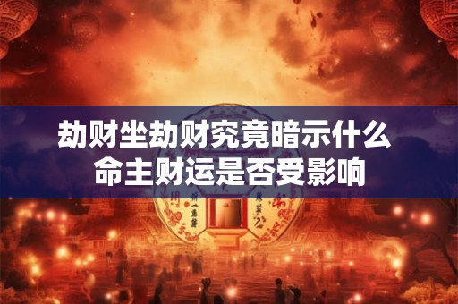 劫财坐劫财究竟暗示什么 命主财运是否受影响