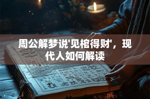 周公解梦说'见棺得财'，现代人如何解读