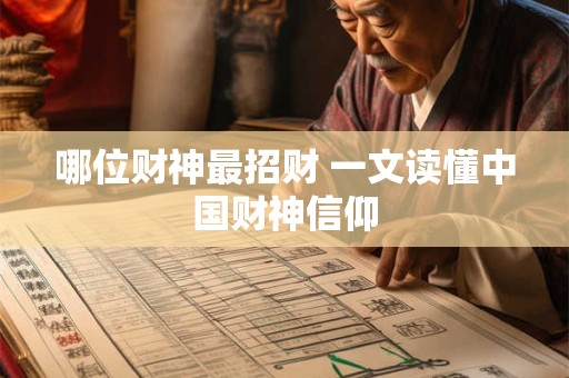 哪位财神最招财 一文读懂中国财神信仰