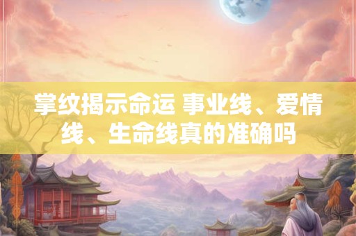 详细阅读:掌纹揭示命运 事业线、爱情线、生命线真的准确吗 掌纹揭示命运 事业线、爱情线、生命线真的准确吗