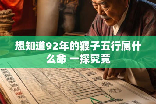 想知道92年的猴子五行属什么命 一探究竟