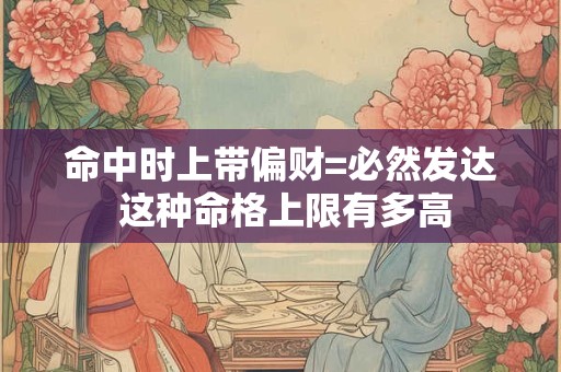 命中时上带偏财=必然发达 这种命格上限有多高