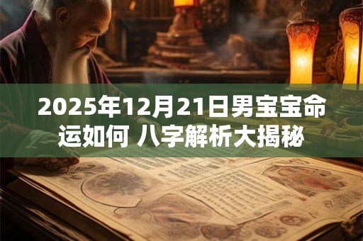 2025年12月21日男宝宝命运如何 八字解析大揭秘