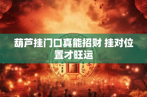 葫芦挂门口真能招财 挂对位置才旺运