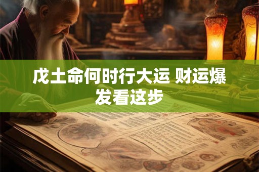 戊土命何时行大运 财运爆发看这步
