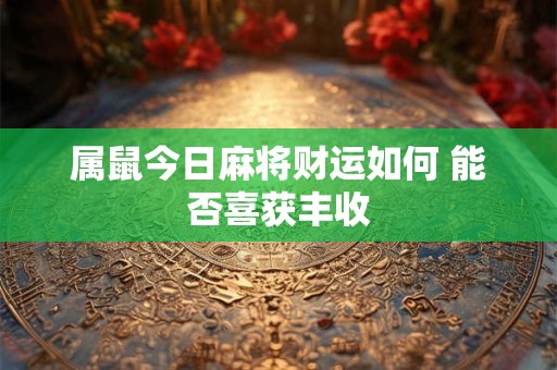 属鼠今日麻将财运如何 能否喜获丰收