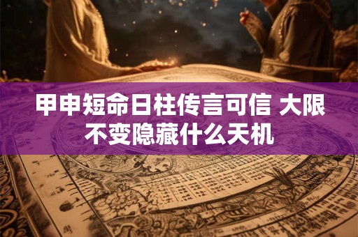 甲申短命日柱传言可信 大限不变隐藏什么天机