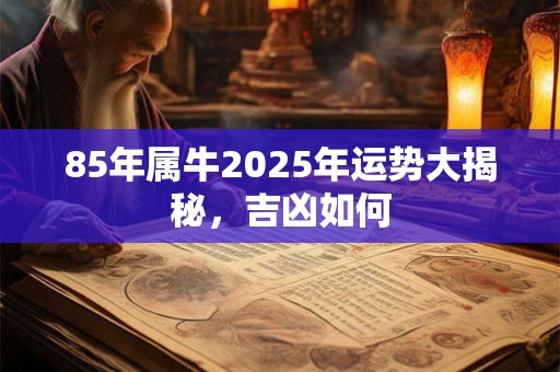 85年属牛2025年运势大揭秘，吉凶如何