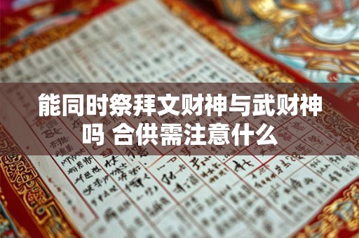 能同时祭拜文财神与武财神吗 合供需注意什么