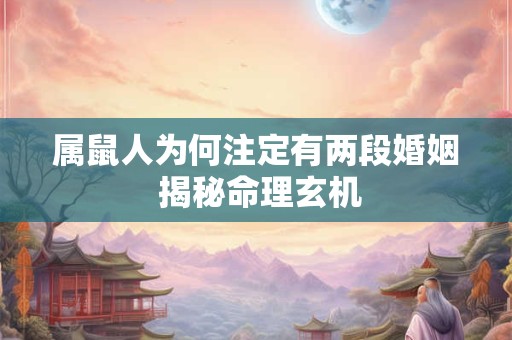 属鼠人为何注定有两段婚姻 揭秘命理玄机