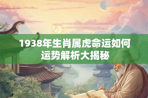 1938年生肖属虎命运如何 运势解析大揭秘