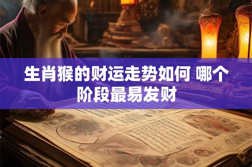 生肖猴的财运走势如何 哪个阶段最易发财