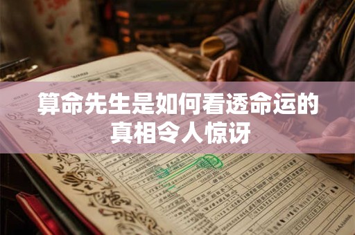 算命先生是如何看透命运的 真相令人惊讶