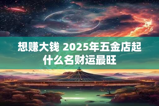 想赚大钱 2025年五金店起什么名财运最旺