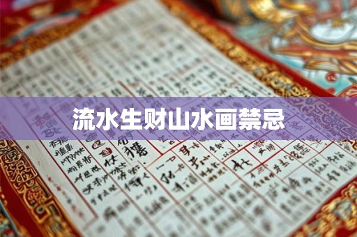 流水生财山水画禁忌