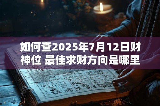 如何查2025年7月12日财神位 最佳求财方向是哪里