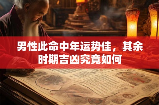 男性此命中年运势佳，其余时期吉凶究竟如何