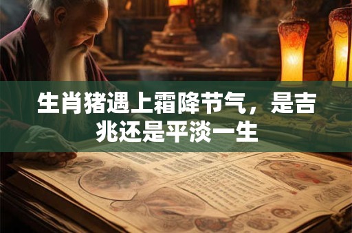生肖猪遇上霜降节气，是吉兆还是平淡一生