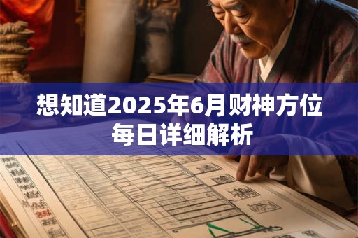 想知道2025年6月财神方位 每日详细解析
