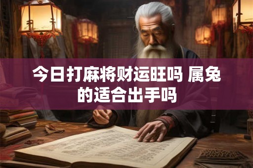 今日打麻将财运旺吗 属兔的适合出手吗