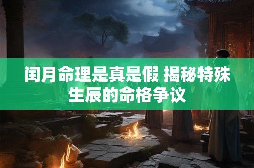 闰月命理是真是假 揭秘特殊生辰的命格争议
