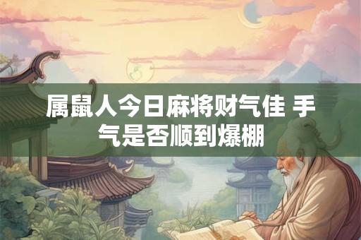 属鼠人今日麻将财气佳 手气是否顺到爆棚