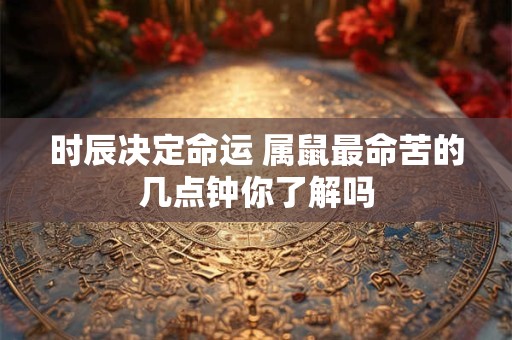 时辰决定命运 属鼠最命苦的几点钟你了解吗