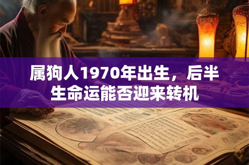 属狗人1970年出生,后半生命运能否迎来转机 属狗人1970年出生,后半生命运能否迎来转机