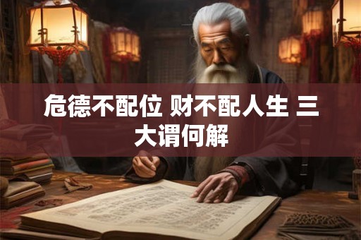 危德不配位 财不配人生 三大谓何解