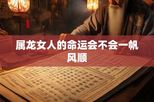 属龙女人的命运会不会一帆风顺