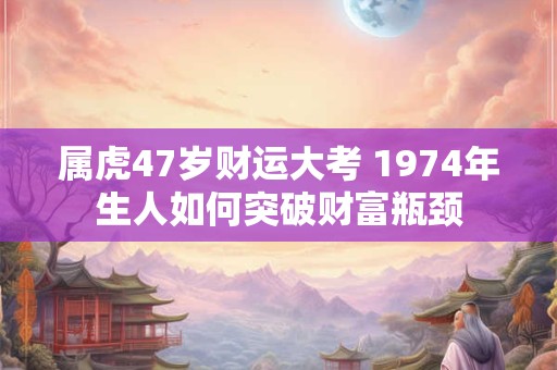 属虎47岁财运大考 1974年生人如何突破财富瓶颈