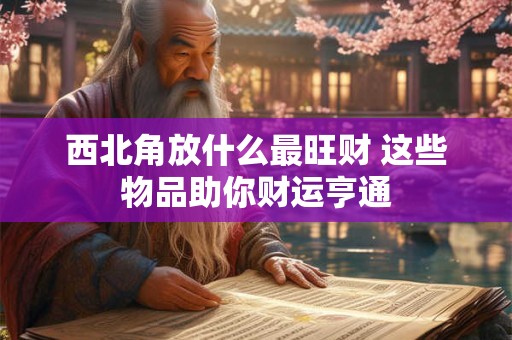 西北角放什么最旺财 这些物品助你财运亨通