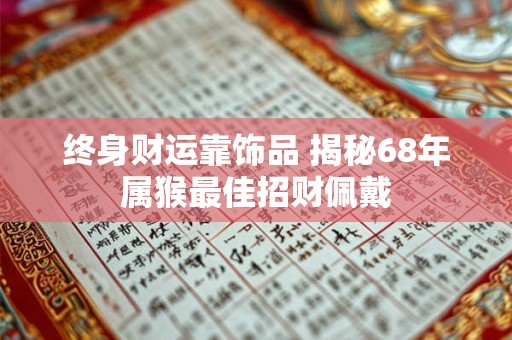 终身财运靠饰品 揭秘68年属猴最佳招财佩戴