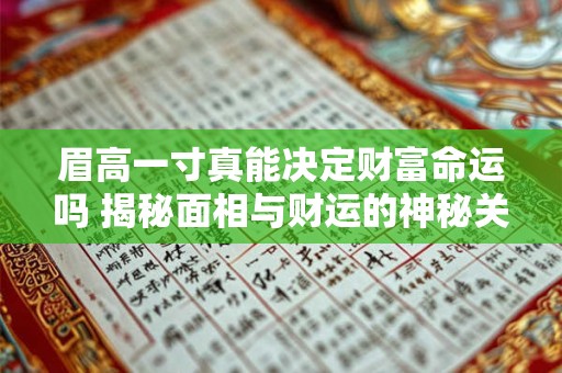 眉高一寸真能决定财富命运吗 揭秘面相与财运的神秘关联