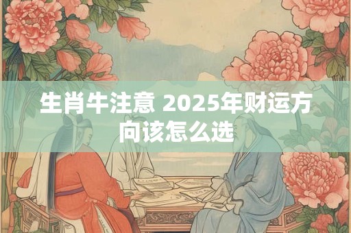 生肖牛注意 2025年财运方向该怎么选
