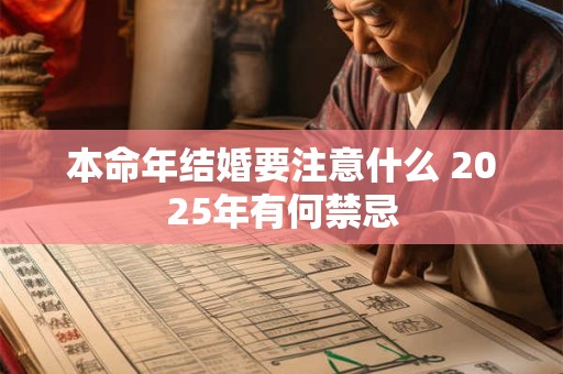本命年结婚要注意什么 2025年有何禁忌