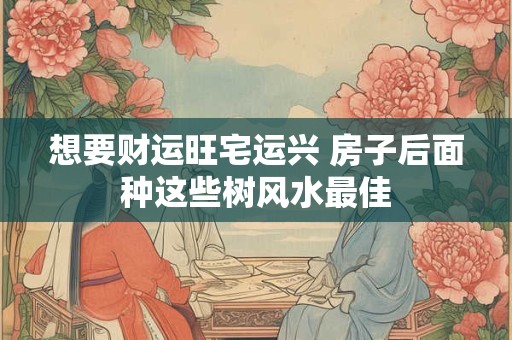 想要财运旺宅运兴 房子后面种这些树风水最佳