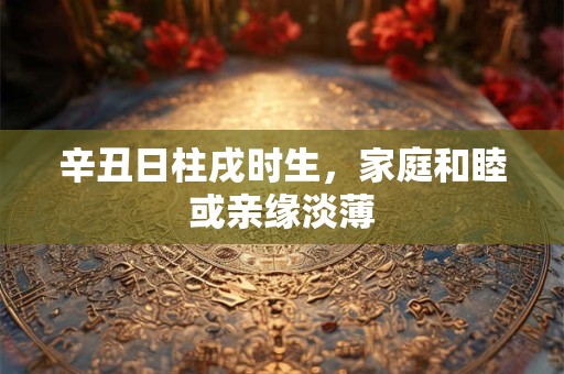 辛丑日柱戌时生，家庭和睦或亲缘淡薄