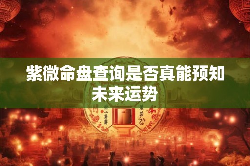 紫微命盘查询是否真能预知未来运势