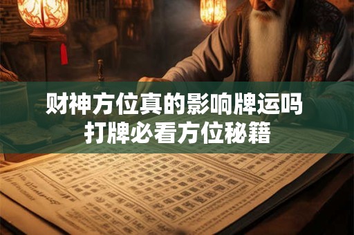 财神方位真的影响牌运吗 打牌必看方位秘籍