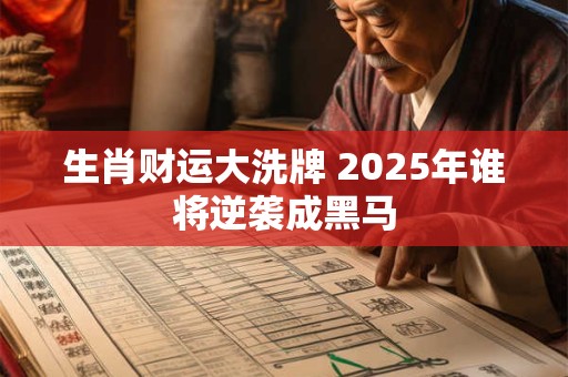 生肖财运大洗牌 2025年谁将逆袭成黑马
