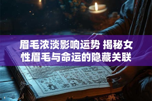 眉毛浓淡影响运势 揭秘女性眉毛与命运的隐藏关联