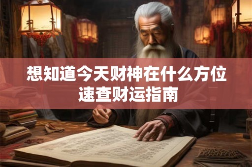想知道今天财神在什么方位 速查财运指南