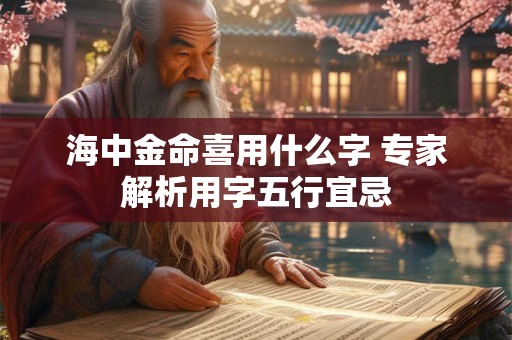 海中金命喜用什么字 专家解析用字五行宜忌