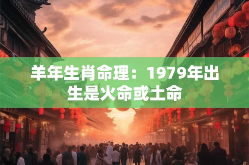 羊年生肖命理：1979年出生是火命或土命