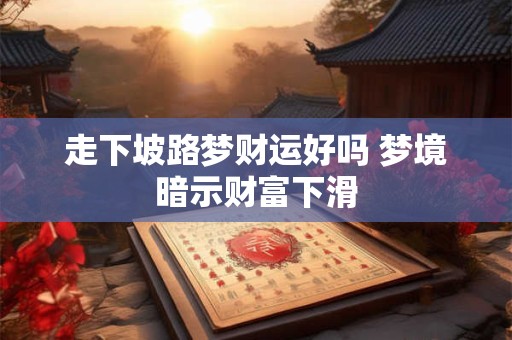 详细阅读:走下坡路梦财运好吗 梦境暗示财富下滑 走下坡路梦财运好吗 梦境暗示财富下滑