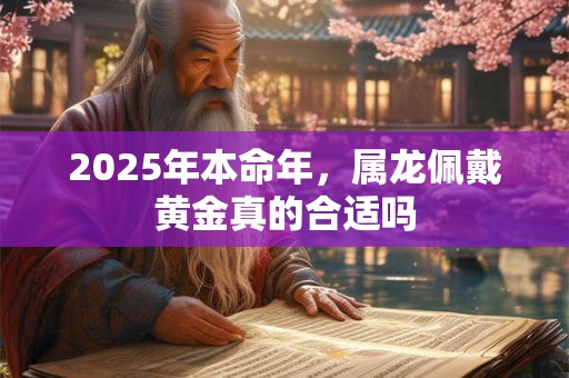 2025年本命年，属龙佩戴黄金真的合适吗