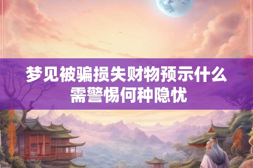 梦见被骗损失财物预示什么 需警惕何种隐忧