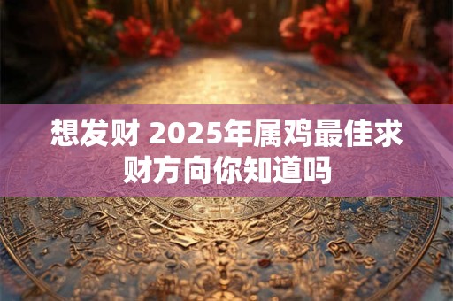 想发财 2025年属鸡最佳求财方向你知道吗
