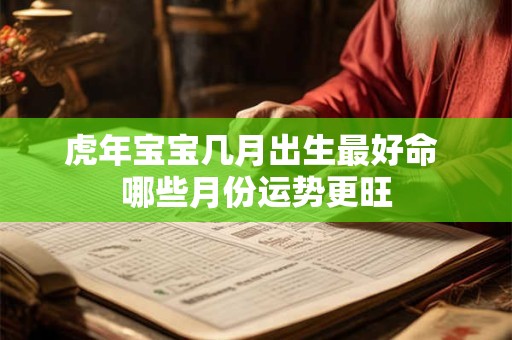 虎年宝宝几月出生最好命 哪些月份运势更旺